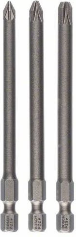 Bosch Sechsrund-Bit extra hart E 6.3 aus Edelstahl, 3 Stück, Grau - Bild 1