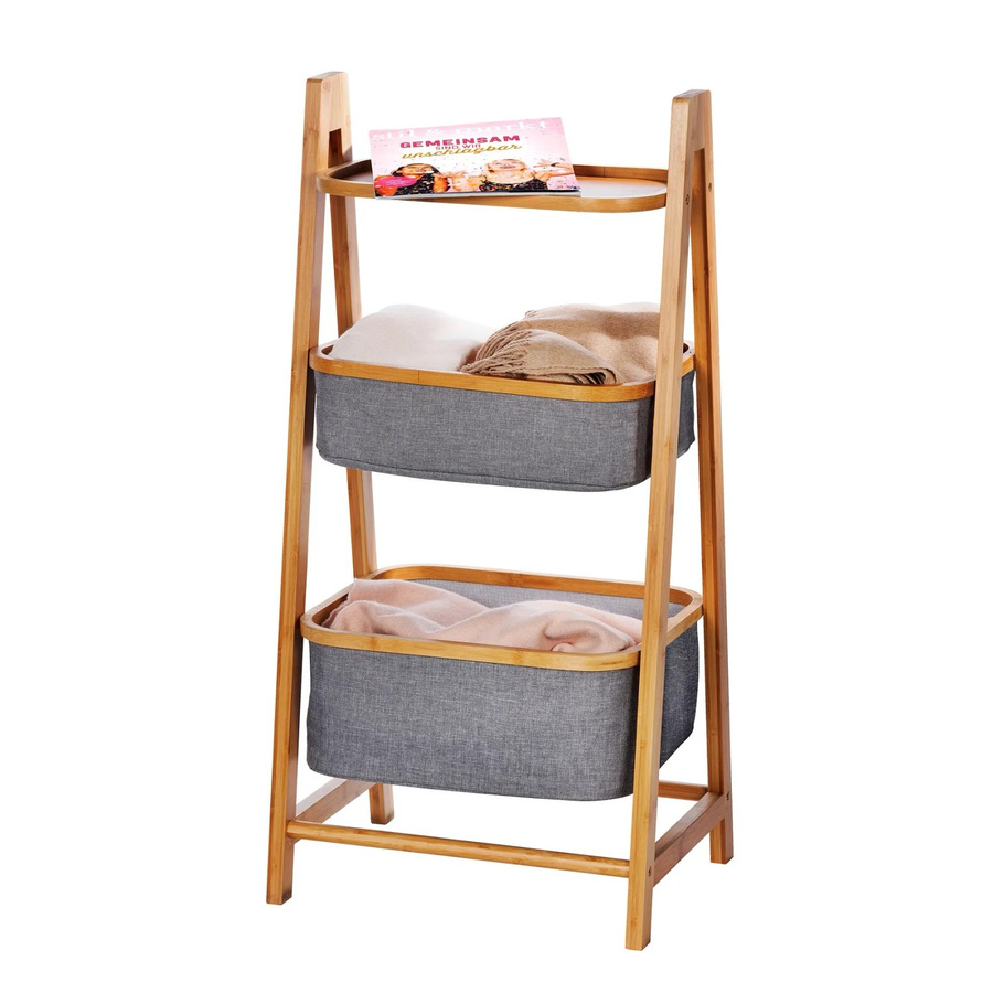 Wenko Haushaltsregal Bahari aus Bambus in Braun mit 2 Körben, B/H: 44 x 91 cm - Bild 2