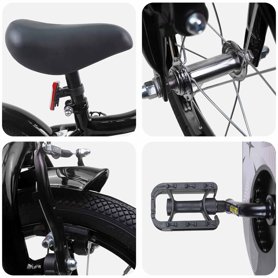 VD Home Furnishing Kinderfahrrad 16 Zoll Schwarz - Bild 1
