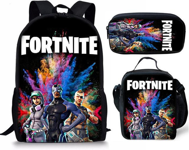 Fortnite Schulset 3-teilig mit Rucksack, Schultasche, Federmäppchen und Brotdose in Multicolor - Bild 1