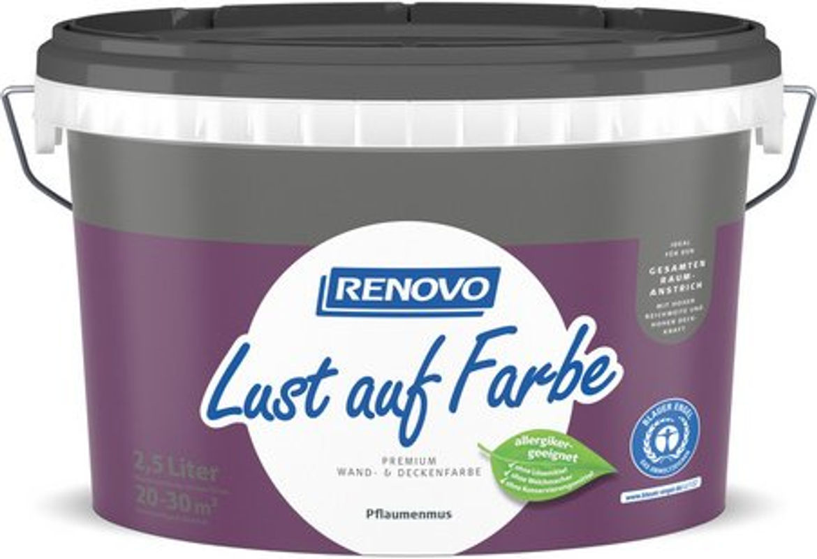 RENOVO Dispersionsfarbe Pflaume Lila Matt, 2,5 l - Bild 2