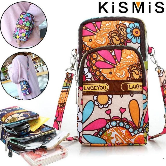 KISMIS Mode Damen Sport Mini Handytasche als quadratische Umhängetasche in Multicolour - Bild 1