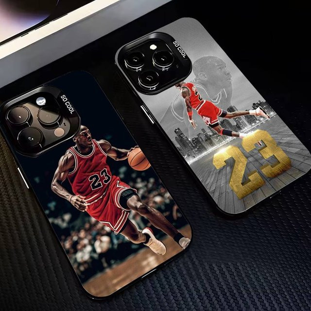 Michael J-Jordan Handyhülle für iPhone 17, 16, 15, 14, 13, 12, 11 Plus, Pro Max, XS in Farbig mit versilberter Innenhülle - Bild 1