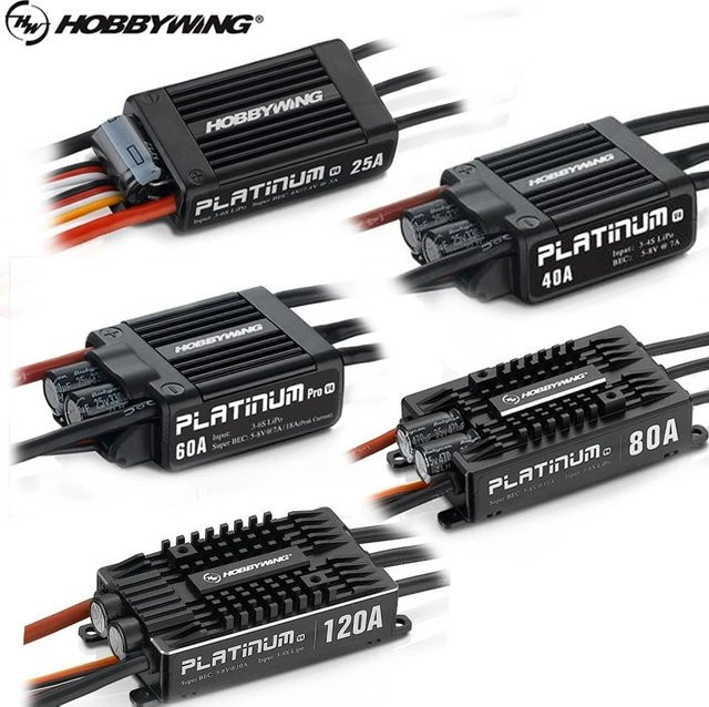 Hobbywing Platinum Pro V4 Bürstenloser ESC für RC Drohnen, Flugzeuge und Hubschrauber, Schwarz - Bild 1