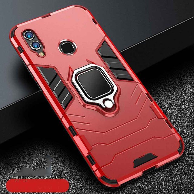 Stoßfeste Armor Handyhülle mit Fingerringhalter für Honor 8X und Huawei Honor 8X Max in Rot - Bild 1