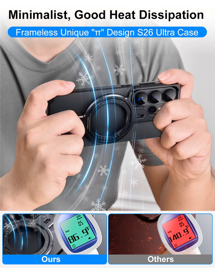 Oatsbasf Schutzhülle für Samsung Galaxy S26 Ultra mit 360 Grad Schutz und drehbarem magnetischem Ständer in Schwarz - Bild 4