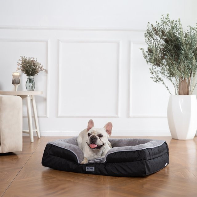 Orthopädisches Hundebett SCOOBY von Home Deluxe in Schwarz-Grau mit orthopädischem Schaumstoff und abnehmbarem Bezug - Bild 1