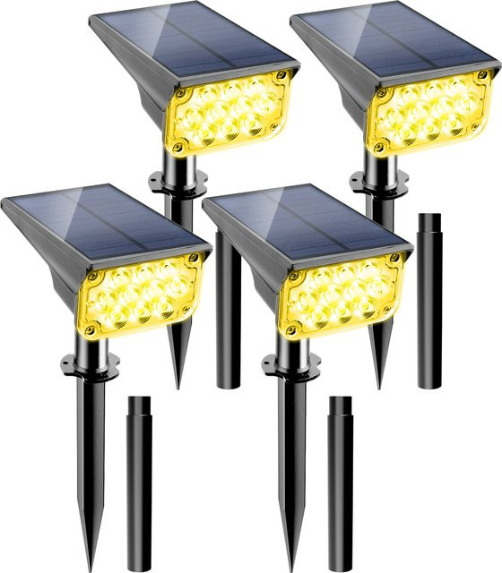 TSUN Solar Garten Scheinwerfer IP65 Outdoor Wandleuchte mit RGB und Dämmerungssensor in Schwarz und Weiß - Bild 1