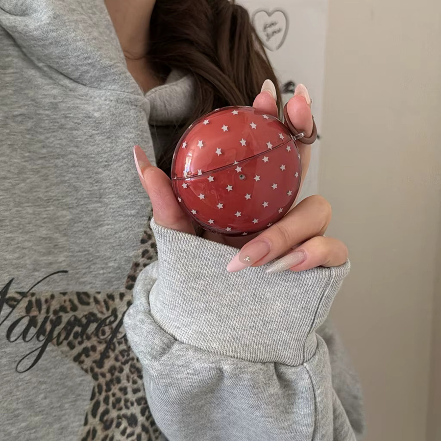 Stoßfeste Schutzhülle für Huawei FreeBuds 7i 6i 5i SE3 FreeClip 2 in Rot Transparent mit silbernen Sternen - Bild 3