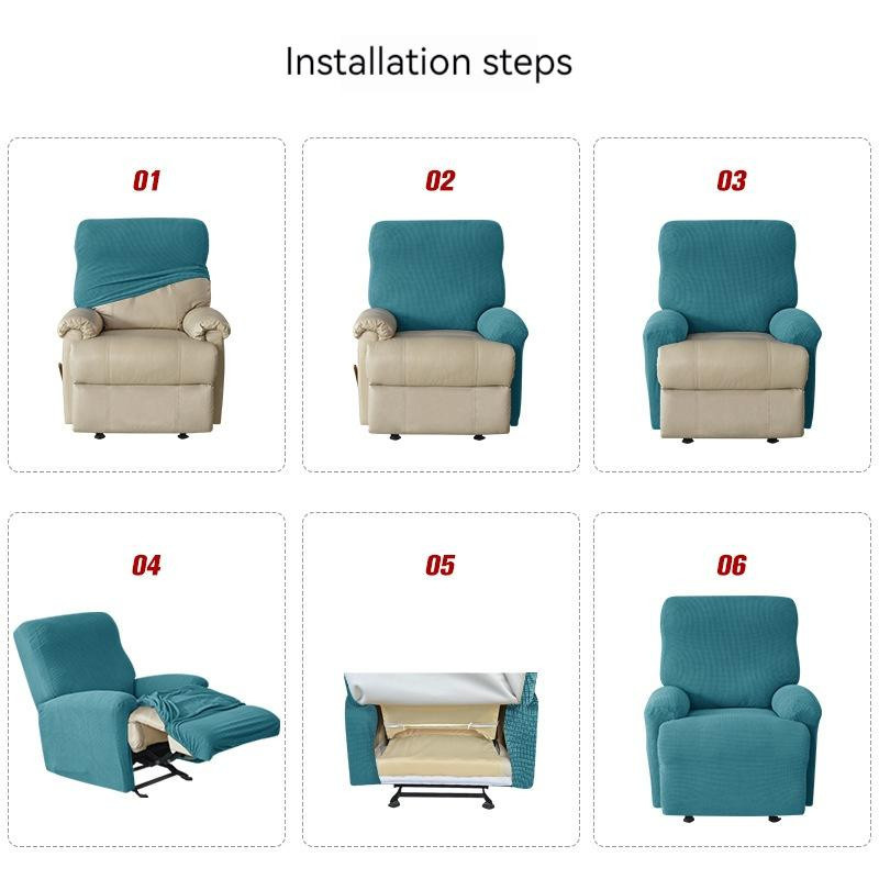 Komplettpaket Stretch-Bezüge für Sofa, Sessel und Stühle aus Polyester und Baumwolle in Minzgrün/Türkis - Bild 2