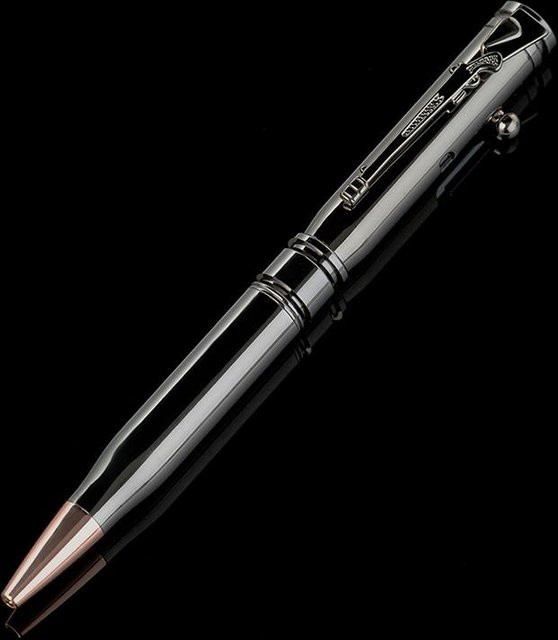 Iridescentef Rollerball Kugelschreiber aus Metall in Schwarz für Schule und Büro - Bild 1