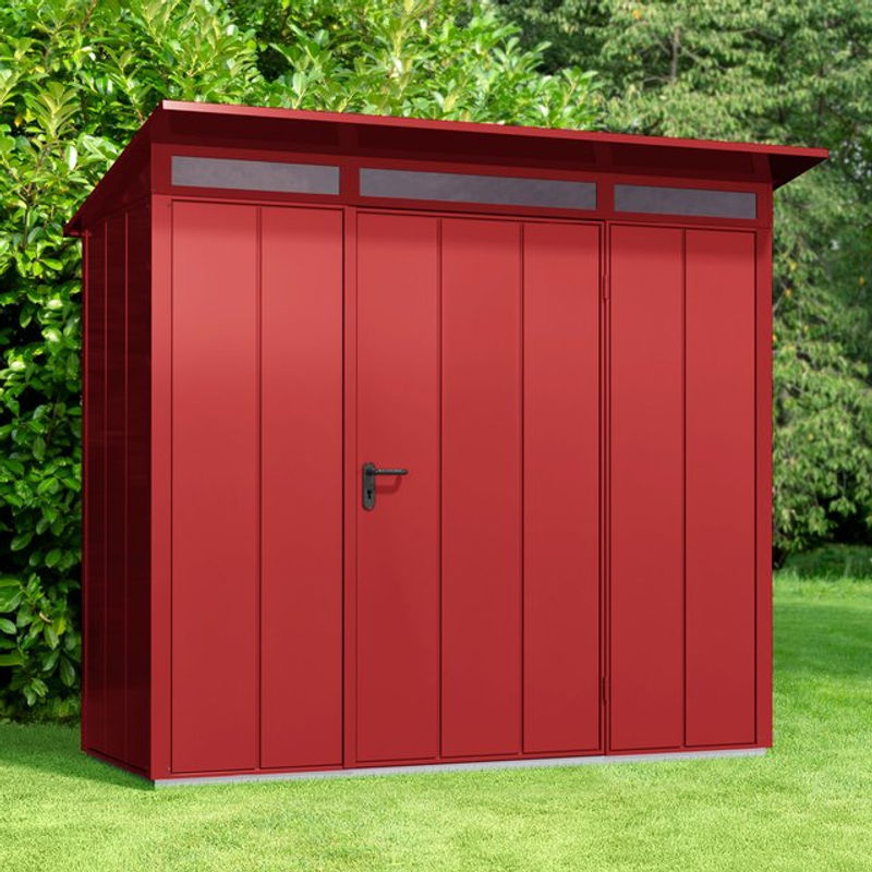 Ecostar Gerätehaus Elegant-P aus Metall in Rot mit B/H/T: 238 x 228,6 x 107,8 cm - Bild 2