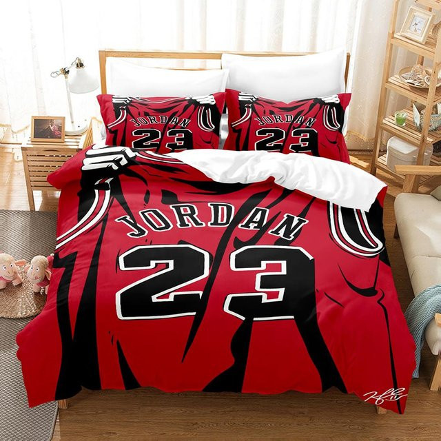 Basketball Bettwäscheset JMG Household Supplies mit Graffiti Design in Schwarz und Rot, Bettbezug und Kissenbezug für Kinder, B/H: 135 x 200 cm - Bild 1