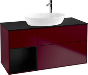 V&B Finion Waschtischunterschrank mit Wandbeleuchtung, Breite: 120 cm, Tiefe: 50,1 cm, Höhe: 50,1 cm, glänzend blau - Bild 1