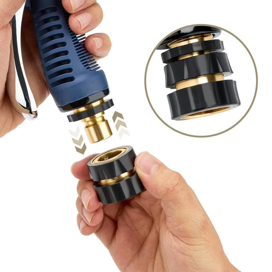 Aihogard 4-teiliges Set Gartenschlauchadapter in Schwarz, 3/4 Zoll Schnellverbindungsset für die Rasenbewässerung - Bild 2