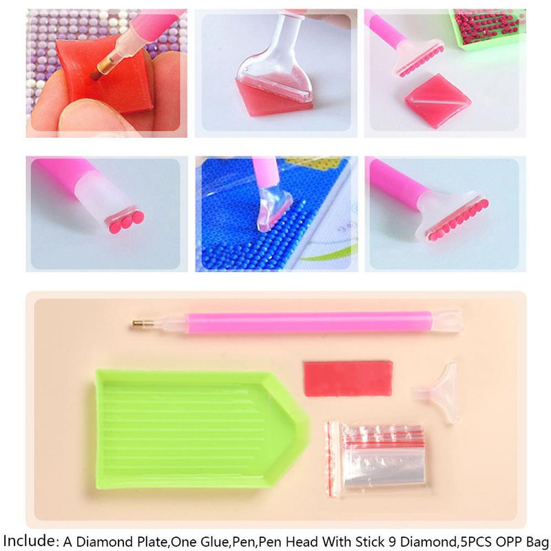 FIYO Diamond Painting DIY Landschaft mit Baum, Rund geschliffene Strass Steine, Mehrfarbig, B x H: 30 x 20 cm - Bild 2