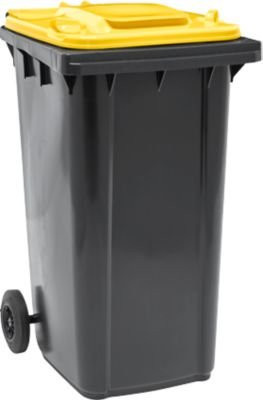 Fahrbare Mülltonne SSI Schäfer GMT eXtra, 240 l, schwarz-gelb, mit Flip-Lid und vorbereitet für Chipaufnahme - Bild 1