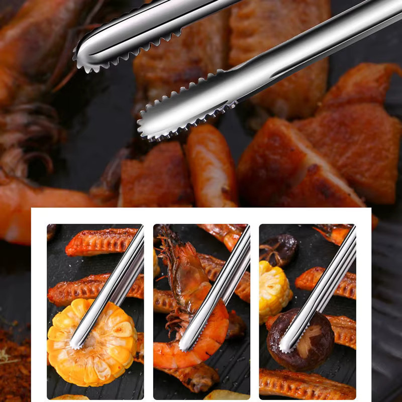 Grillzange aus Edelstahl in Silber für Grillen, Kochen und Picknick - Bild 4