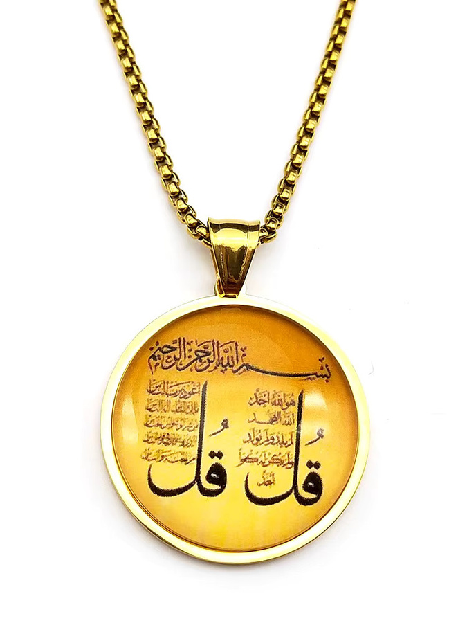 Lovely FAJA Halskette, Medaille Anhänger, Gold Silber Farbe, Unisex - Bild 2