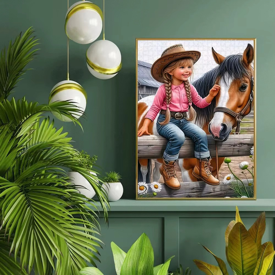 AZNM Western-Cowgirl- und Pferde-Design Puzzle, 1.000 Teile - Bild 4