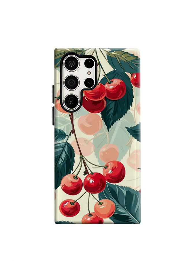 Aurbe Handyhülle für Samsung Galaxy S26 S25 S24 S23 Ultra Plus HD Hard Cherry Delight Doppelschicht-Filmhülle in Multicolour - Bild 7