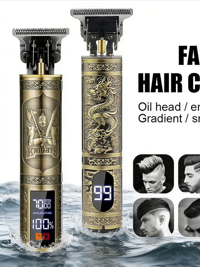 XMSJ Elektrischer Haarschneider für Herren, Barttrimmer, Schwarz-Gold - Bild 7