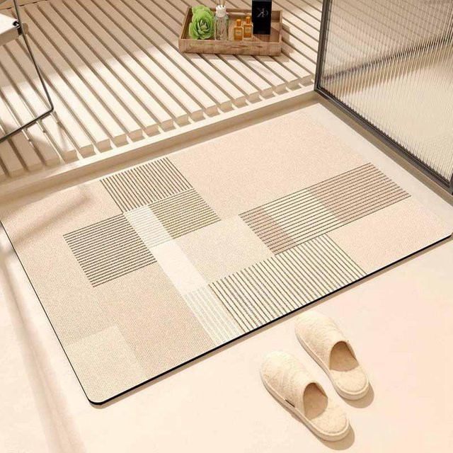 Saugfähige Badezimmer Fußmatte von Yiran Furniture in Beige, B/T: 80 x 50 cm - Bild 1