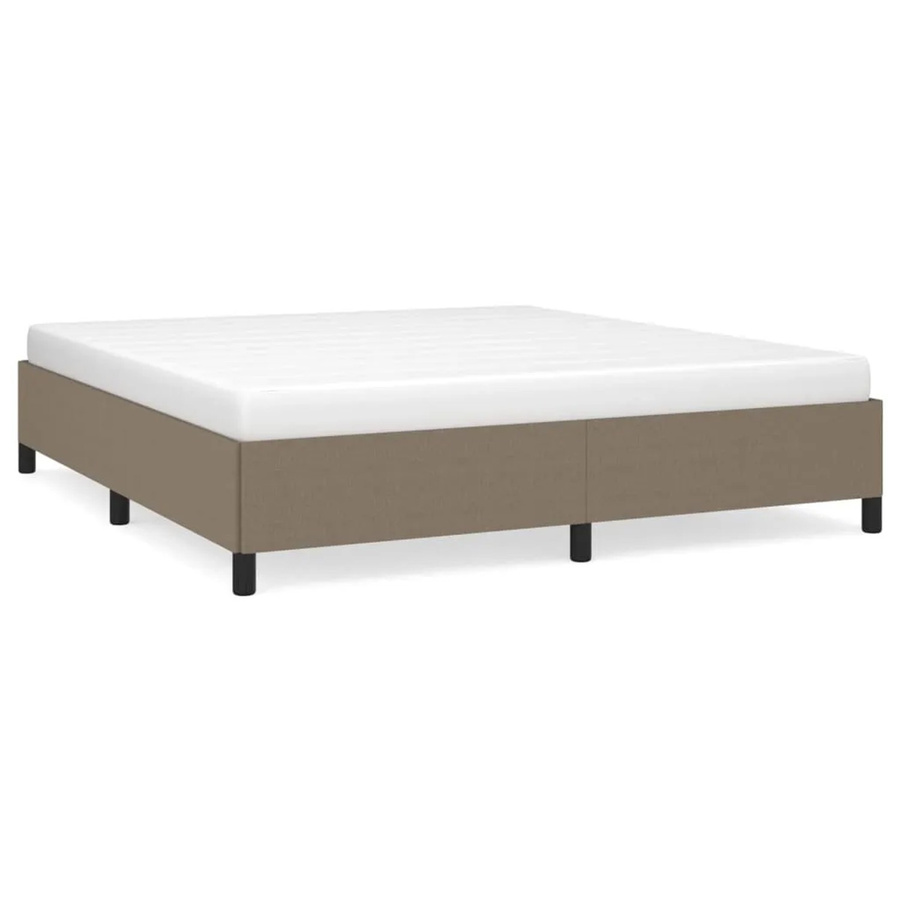 vidaXL Bettgestell aus Stoff in Taupe, modernes gepolstertes Bettgestell mit Holz- und Kunststoffelementen, B/T/H: 180 x 203 x 35 cm - Bild 2