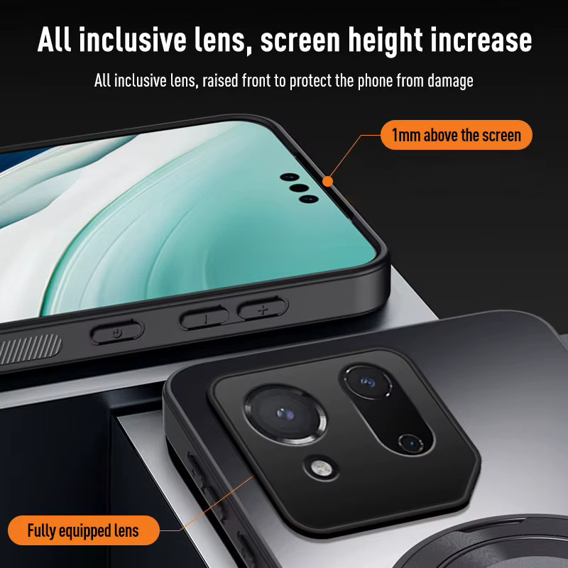 Stoßfeste Handyhülle für Asus ROG Telefon 9, 8 oder 7 mit integriertem Ständer aus mattiertem TPU und PC in Schwarz oder Violett - Bild 4