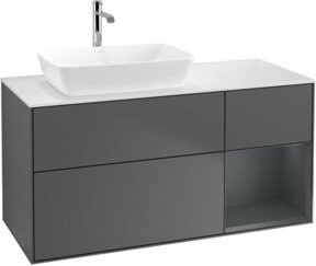 V&B Waschtischunterschrank Finion mit Wandbeleuchtung, Anthrazit lackiert, Breite: 120 cm, Höhe: 50,1 cm, Tiefe: 50,1 cm - Bild 1