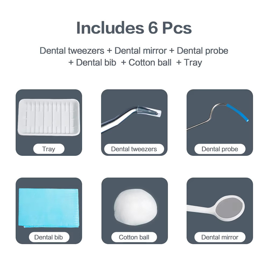 Cofoe Einweg-Zahnpflegeset mit Dentalspiegel, Sonde und Zubehör - Bild 3