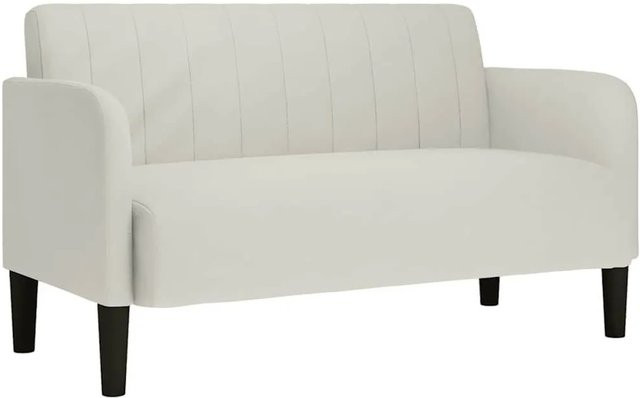 vidaXL Zweisitzer-Sofa in Creme und Beige mit Samtbezug, Breite: 124 cm, Tiefe: 74 cm, Höhe: 68 cm - Bild 1