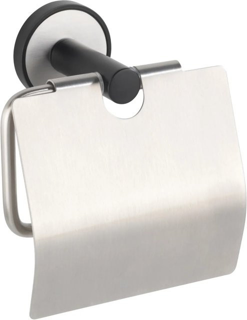 Wenko Toilettenpapierhalter Udine mit Deckel UV-Loc Silber Matt - Bild 1