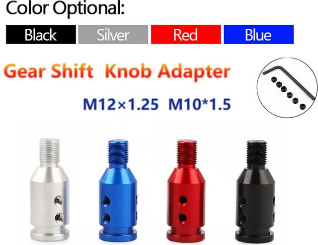 MINESPEED Universal Schaltknauf Adapter für manuelle Schaltung in Silber, passend für M12x1,25 und M10x1,5, Aluminium Zubehör für BMW und Mini - Bild 1
