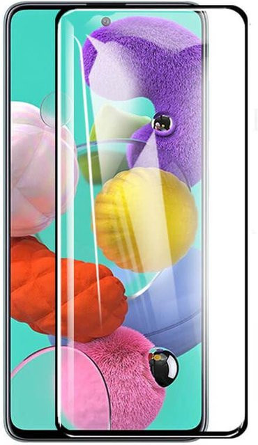 Samsung Galaxy A51 Vollbildschutz aus 9H gehärtetem Glas in Schwarz und Transparent - Bild 1