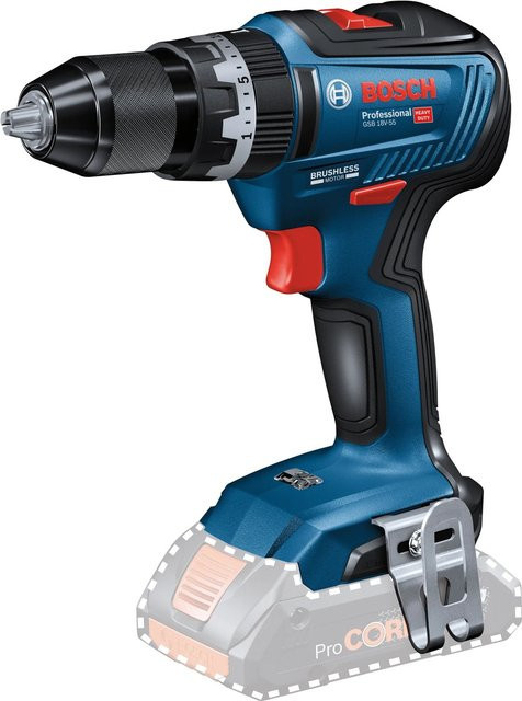 Bosch Professional 18 V Akku-Schlagbohrschrauber GSB 18V-55 Solo in Blau - Bild 1