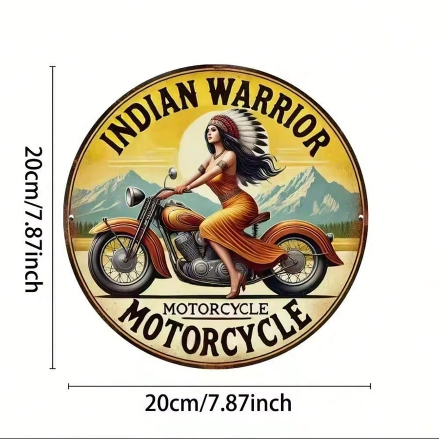CIFBUY Vintage Motorrad Rundes Wandschild aus Aluminium-Blech, Durchmesser: 30,48 cm, Multicolour - Bild 2