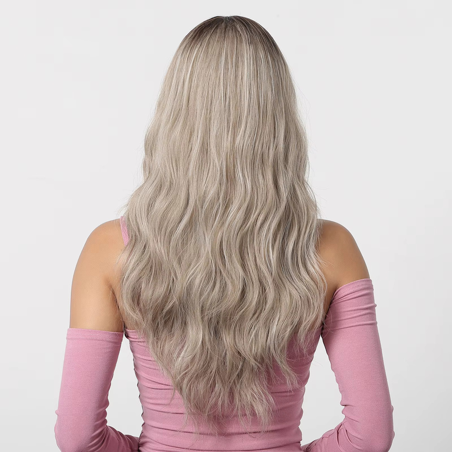 EASIHAIR Perücke, Ombre Graubraun, mittellang gewellt mit Pony, Damen - Bild 2