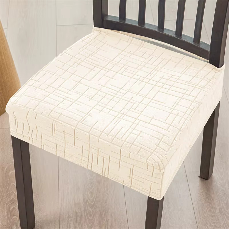Yupartex Esszimmerstuhl-Bezüge aus Jacquard in Beige, universelle und abnehmbare Sitzkissenbezüge - Bild 3