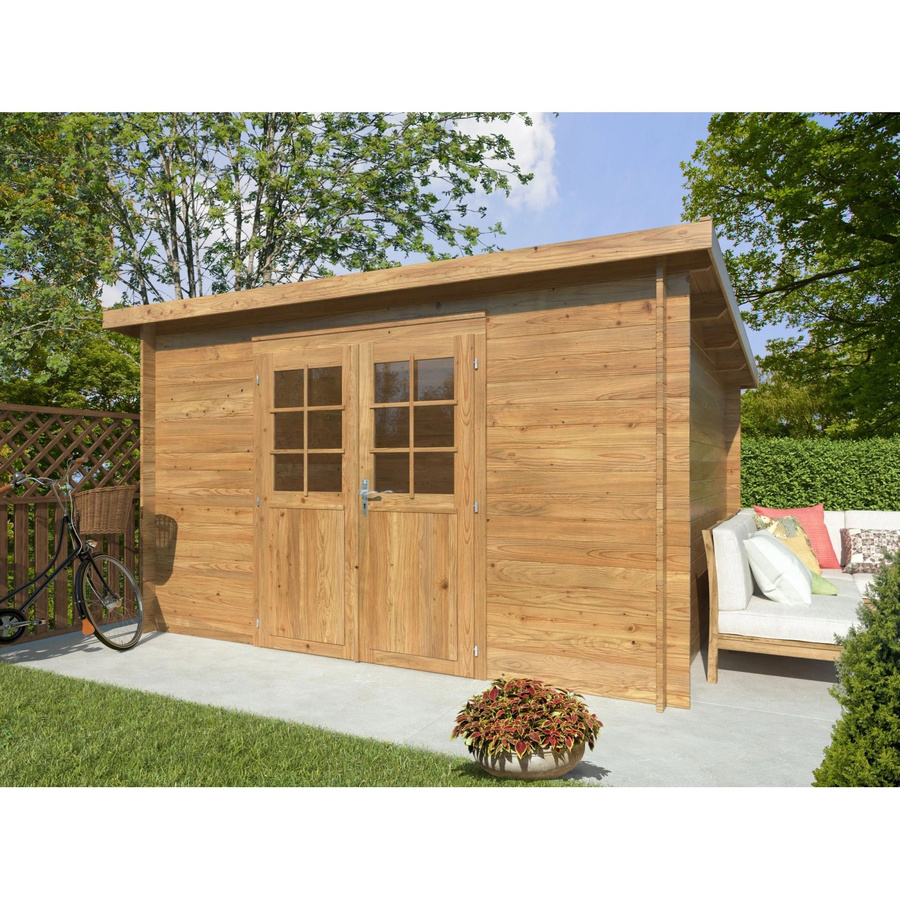 Palmako Gartenhaus Alice aus Fichtenholz in Braun mit Pultdach, B/T/H: 338 x 276 x 215 cm - Bild 2