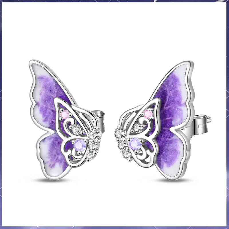 Ohrringe Schmetterling, 925 Silber, Zirkonia, Damen - Bild 4