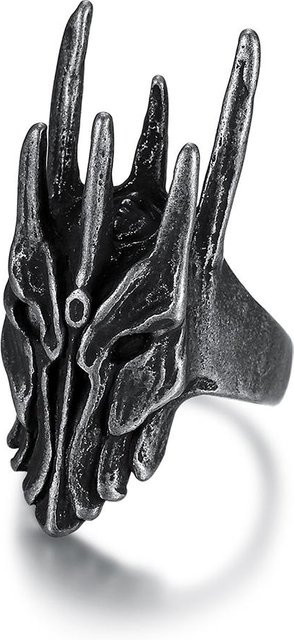 YIRAN Jewelry Ring, Edelstahl, Schwarz, Vintage, Unisex - Bild 1