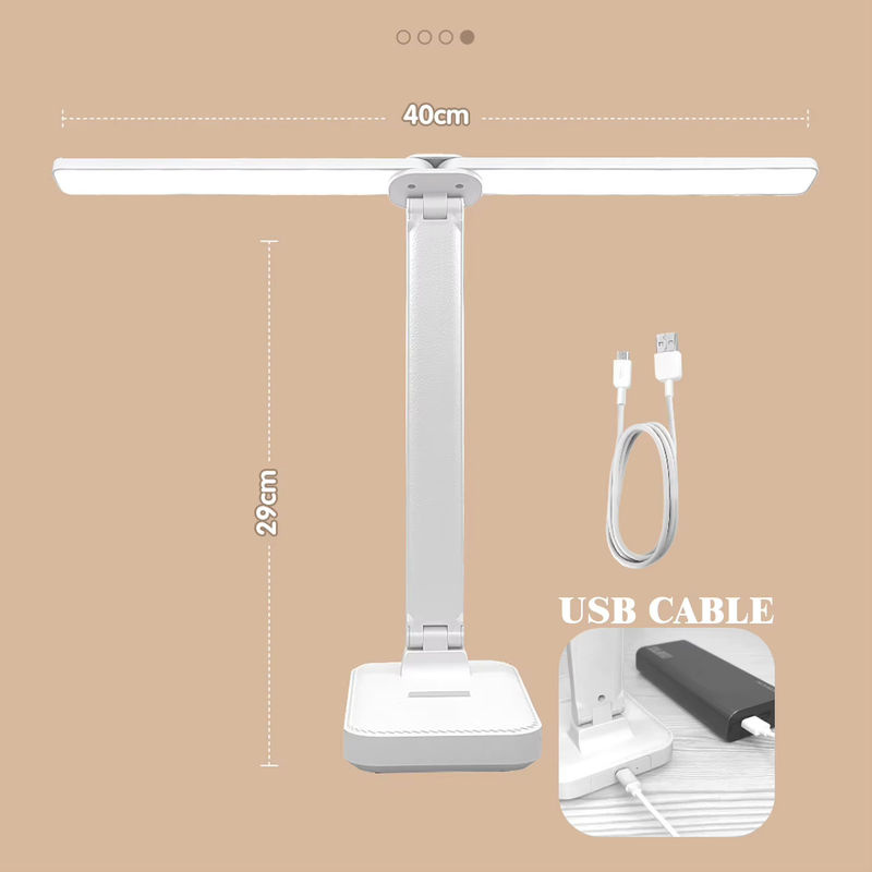 Lyfs LED-Schreibtischlampe in Weiß, USB wiederaufladbar, dimmbar per Touch, faltbare Tischleuchte für Schlafzimmer und Schreibtisch - Bild 4