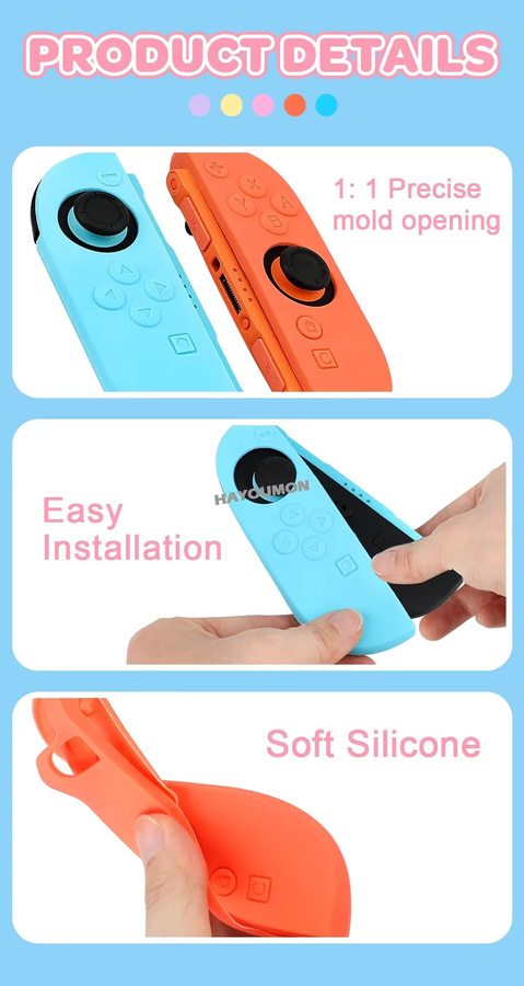 HeroAngel Silikonhülle für Nintendo Switch Joypad-Controller in Weiß, Anti-Rutsch Schutzhülle und Ersatzgehäuse - Bild 3