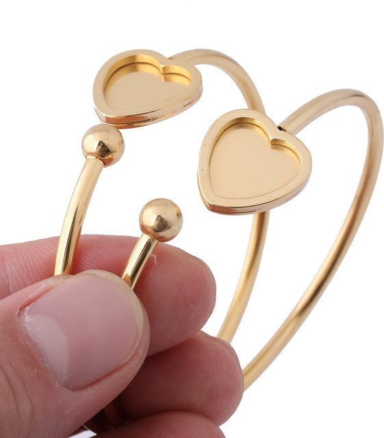 Armreif Edelstahl, vergoldet, Gold, Unisex - Bild 1
