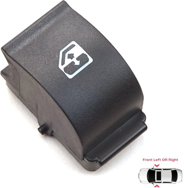BROSS Reparatur-Knopfkappe für Fronttür-Fensterschalter in Schwarz für Fiat Doblo Ducato Fiorino Linea Qubo Citroen Relay Jumper Nemo Peugeot Bipper Boxer 735417033 - Bild 1