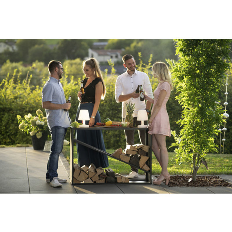 Westmann Stahl Kaminholzregal Holzlager schwarz B/H/T: 115 x 80 x 35 cm - Bild 6