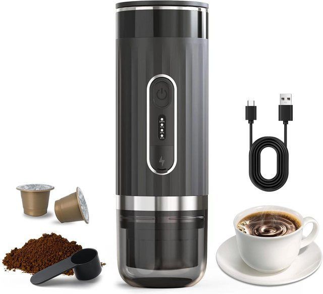 Tooarts 3-in-1 Tragbare Elektrische Espresso Maschine mit Cold Brew Funktion, 15-20 Bar, Schwarz - Bild 1