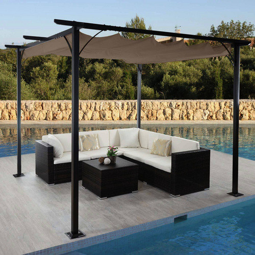 MVG Pergola MVG-C42 mit Schiebedach in Beige, B/T: 350 x 350 cm, 6-cm-Stahlgestell - Bild 3