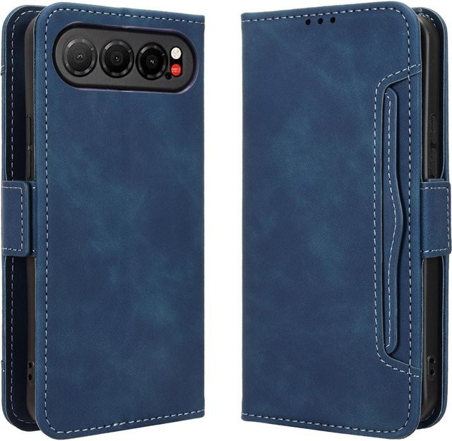 ZTE nubia Air Flip Cover Handyhülle aus PU Leder in Blau mit RFID-Blockierung und Ganzkörperschutz - Bild 1